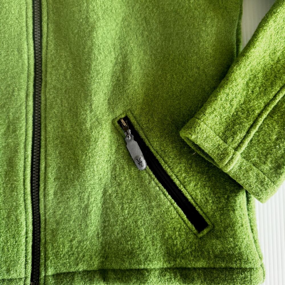 Ibex Merino Wool Full Zip Jacket Medium Green Gorpcore Earthy Outdoors Camping - Picture 9 of 16